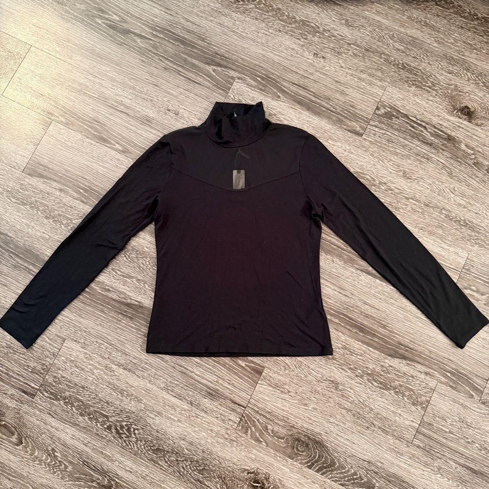 Anthropologie Mesh Collar Neck Turtleneck New